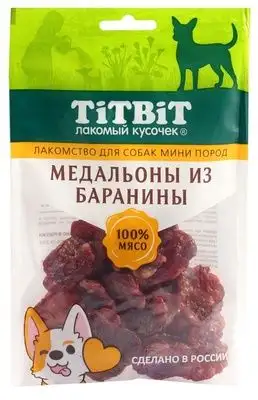 Купить titbit лакомство для собак мини пород медальоны из баранины 