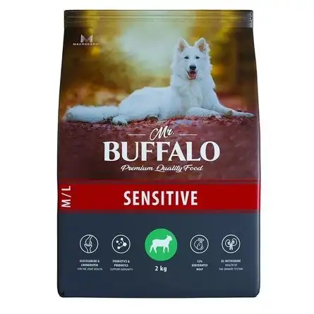 Купить mr.buffalo m/l sensitive сухой корм для взрослых собак средних и крупных пород, ягненок