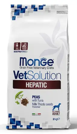Купить monge vetsolution dog hepatic сухой корм для взрослых собак всех пород при заболеваниях печени