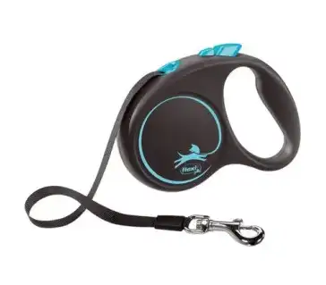 Купить flexi рулетка-ремень для собак, голубая, black design tape blue