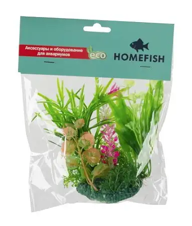 Купить homefish Альпиния растение для аквариума пластиковое с грузом
