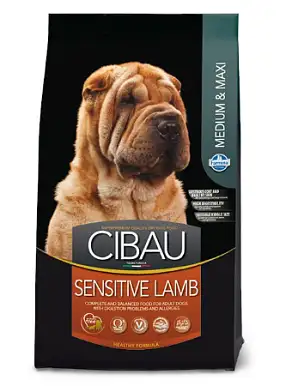 Farmina Cibau Sensitive Medium & Maxi Lamb сухой корм для взрослых собак средних и крупных пород с чувствительным пищеварением с ягненком