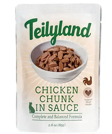 Купить teilyland влажный корм для кошек кусочки с курицей в соусе (пауч)