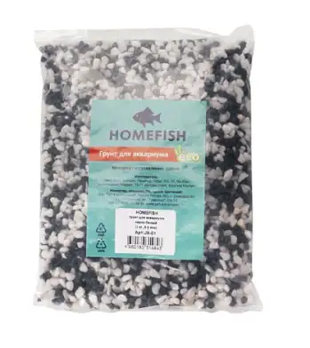 HOMEFISH грунт для аквариума 3-5 мм черно-белый