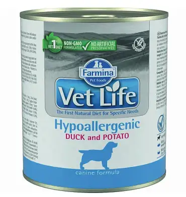 Farmina Vet Life Dog Hypoallergenic консервы для собак при аллергии с уткой и картофелем