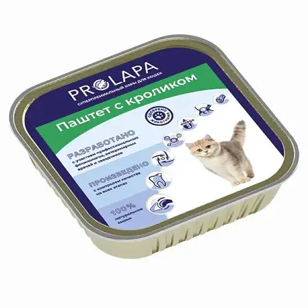 Купить prolapa premium ламистер полнорационный консервированный корм паштет с кроликом для кошек 