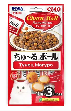 Inaba Лакомство-топпинг для кошек CIAO CHURU Ball Тунец Магуро
