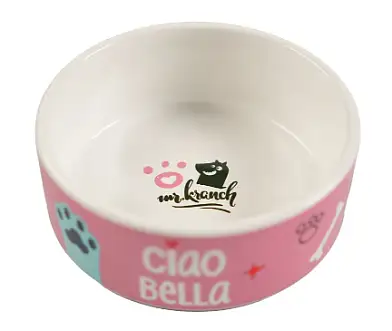Mr.Kranch Чао Белла миска керамическая для собак, розовая
