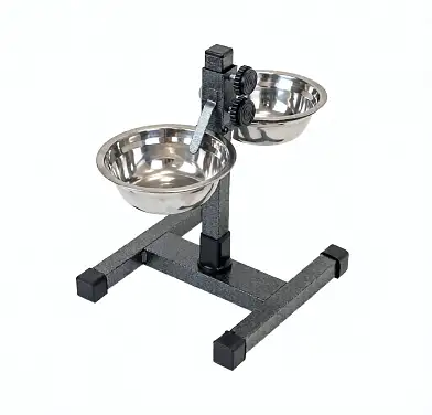 Homepet металлическая регулируемая подставка с мисками для собак и кошек шагрень