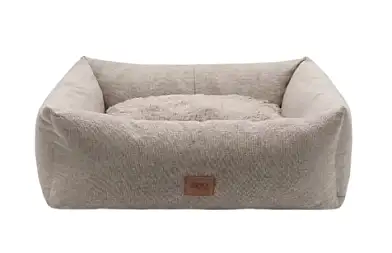 ZOOexpress лежанка пухлик многогранник «NORD» для кошек и собак мебельная ткань, бежевый