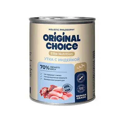 ORIGINAL CHOICE Elite Nutrition Adult консервы для собак утка с индейкой