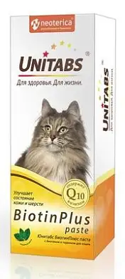 Unitabs BiotinPlus с Q10 Витаминно-минеральный комплекс с биотином и таурином в форме пасты для здоровья шерсти и кожи у кошек