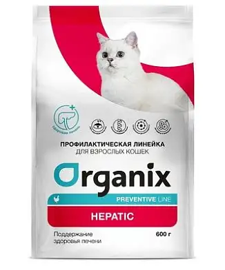 Organix Preventive Line Hepatic сухой корм для кошек "Поддержание здоровья печени"