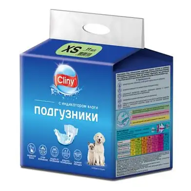 Cliny подгузники для кошек и собак 2-4 кг размер XS