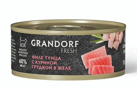 Купить grandorf fresh Консервы для кошек Филе тунца с куриной грудкой в желе