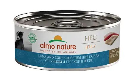 Купить almo nature (hfc, jelly, tuna and cod) Консервы для собак и щенков с тунцом и треской в желе