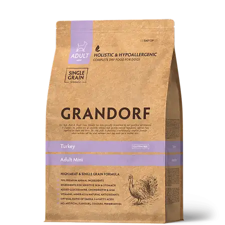 Купить grandorf сухой корм для взрослых собак мелких пород, индейка