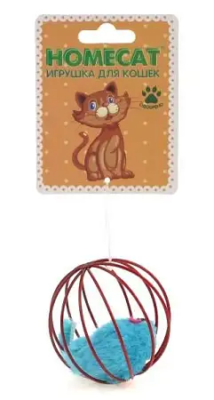 Купить homecat игрушка для кошек мышка в проволочном шаре