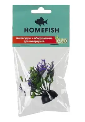 HOMEFISH Кошачья лапка пурпурная растение для аквариума пластиковое с грузом