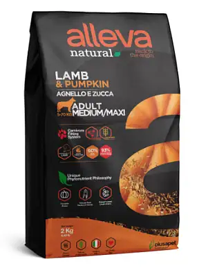Alleva Natural Adult Lamb & Pumpkin Medium/Maxi сухой корм для взрослых собак средних и крупных пород с ягненком и тыквой
